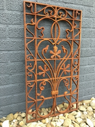 Cast iron door-window grille, wall ornament, beautiful wrought iron piece!